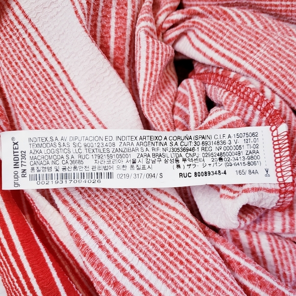 Zara off shoulder smocked midi dress red small - Picture 7 of 7